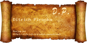 Ditrich Piroska névjegykártya